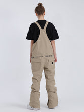Women's Khaki Overalls Snowboard Ski Bibs Pants