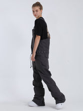 Women's Dark Grey Overalls Snowboard Ski Bibs Pants