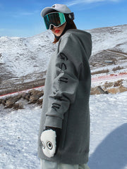 Women's Couple Waterproof Ski Sweater Plus Fleece Windproof Warm Jacket Single And Double Board Pullover Ski Suit