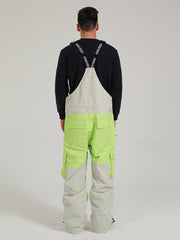 Men's Couples Style Colorblock Tooling Snow Bib Pants Windproof Waterproof Wear-Resistant Ski Pants