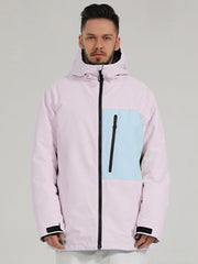 Men's Windproof Waterproof Color Patchwork Ski Jacket Couples Snowwear