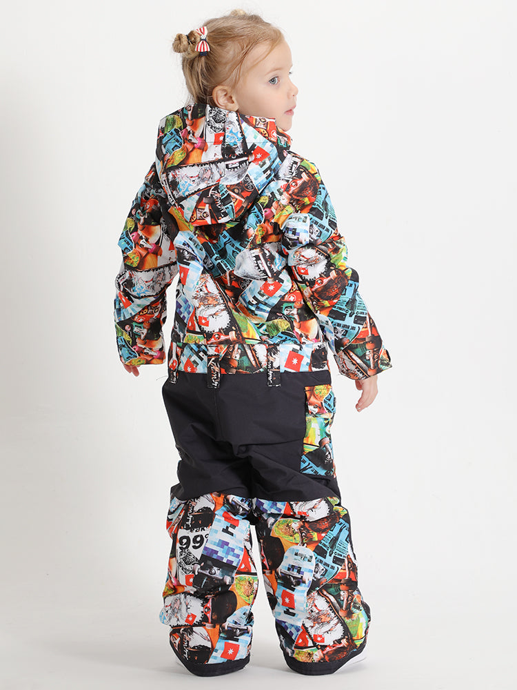 20K Waterproof/20K Breathable Cartoon Kids One Piece Snowboard Suit