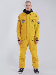 Men's Slope Star Yellow One Picece Snowboard Ski Suits