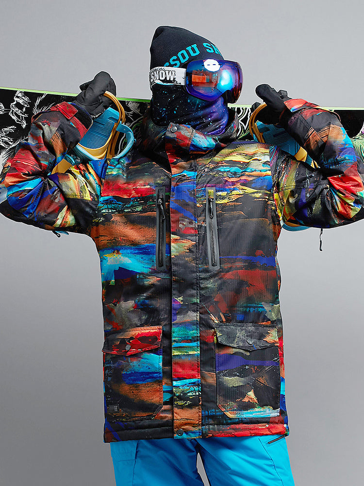 Men's Waterproof&Windproof Snowboard Jacket Ski Jacket Warm Clothing Multiple pockets