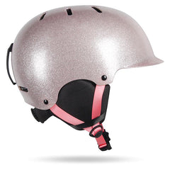 Adult Electroplating Pink Lightweight Integrated Eps Ski Snowboard Helmet