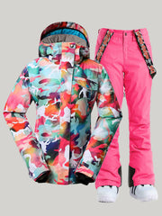 Women's Ski Suits Camo Snowboard Jacket Pants Sets