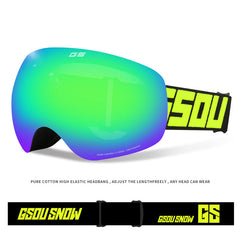 Kid's Ski Goggles For Snow Snowboard Snowmobile Skate Anti Fog Uv Protection Otg Over Glasses
