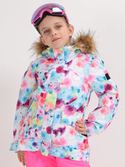 Kid's Colorful Spots Winter Snowboard Jacket