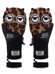 Aldult Unisex Cute Big Eyes Plush Snowboard Gloves Winter Mittens