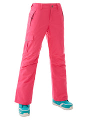 Women's Thermal Warm High Waterproof Windproof Pink Ski Pants Snow Pants