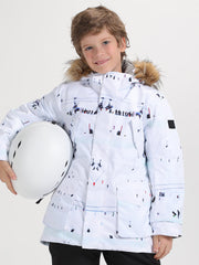 Kid's White Ski Snowboard Jacket