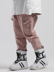 Men's Pink Waterproof Warm Loose Thin Breathable And Wear-Resistant Hip-Hop Double-Board Snowboard Pants