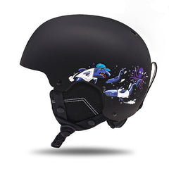 Kid's Black Ski Helmet Outdoor Ski Equipment Snowboard Protective Gear Sports Dual-Board Snow Helmet