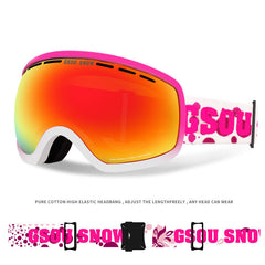 Adult Ski Goggles Anti Fog Uv Protection