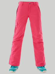 Women's Thermal Warm High Waterproof Windproof Pink Ski Pants Snow Pants