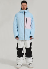 Men's Snow Suits Couples Color-blocking Outdoor Windproof Waterproof Warm Ski Suits