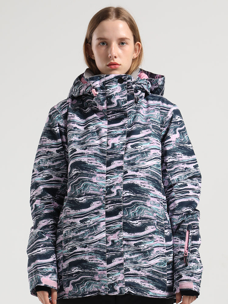 Women's Waterproof Soil Layer Print Colorful Snowboard Jacket 5K Waterproof / 5K Breathable YKK? Zipper