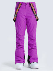 Women's Purple Thermal Warm High Waterproof Windproof Snowboard Snow Pants