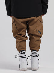 Men's Coffee Waterproof Warm Loose Thin Breathable And Wear-Resistant Hip-Hop Double-Board Snowboard Pants