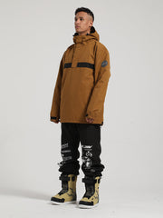 Men's Brown Pullover Ski Suit