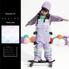 New Ski Bib Windproof Waterproof Ski Pants Snowboard Clothing Boys and Girls Ski Bib